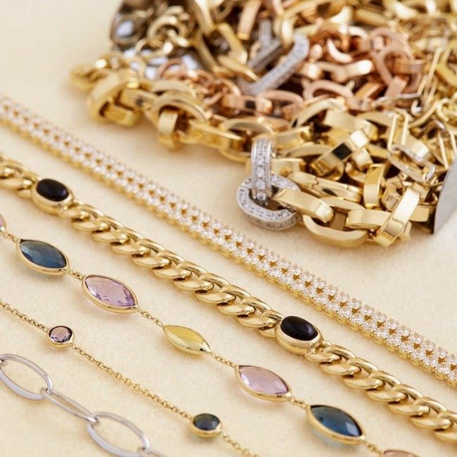 Дамски елегантни гривни от бяло, жълто и розово злато 14K &ndash; ASTO Gold
