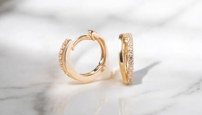Детски златни обеци 14K с английско закопчаване &ndash; бяло, жълто или розово злато, ASTO Gold